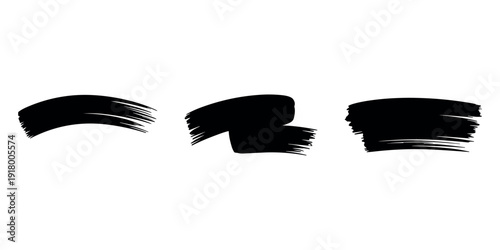 Black brush strokes on white background 