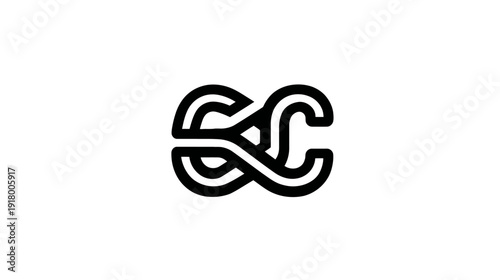 Abstract intertwined lines logo concept. Modern minimalist graphic design element for branding, identity, or symbol.