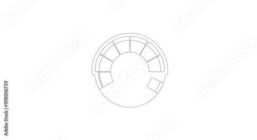 Modern circular office floor plan with open workspace