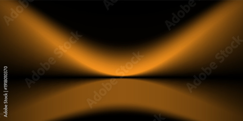 Abstract gradient podium background. black, gold, brown, 3D studio background. Clean scene for product presentation mockup template. eps 10