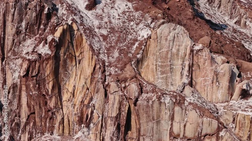 Colorful salt mountains on Hormuz Island in Iran, known as the Rainbow Island, featuring surreal mineral Martian landscape and vivid natural patterns in Persian Gulf. Unique geological formations and 