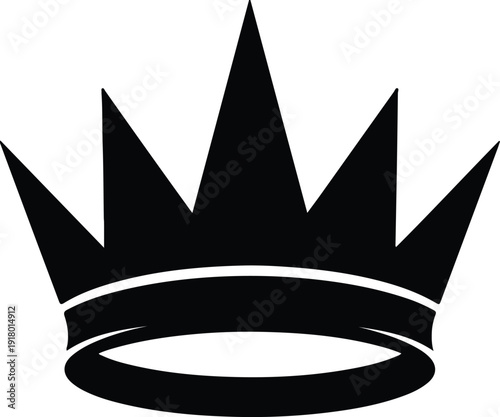 silhouette of a classic black crown icon for royalty vector design