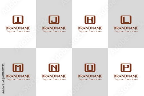 Letters OI OJ OK OL OM ON OO OP Monogram Logo Set, for IO JO KO LO MO NO OO PO initials