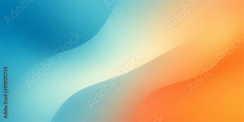 Abstract blue and colorful background with orange waves and yellow gradient lines creating an artistic motion effect for a light vector wallpaper design