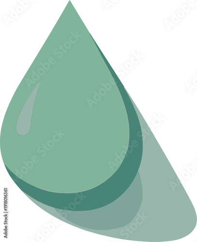 Ra indrop icon object ly ing flat top down view withte ardropsh apeperfectly outl ined positi oned in the left third ofa 3: 2