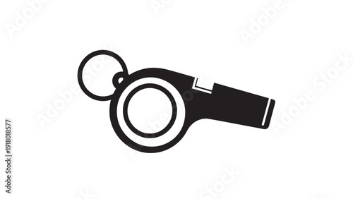 Whistle icon illustration for sports refereeing and graphics.