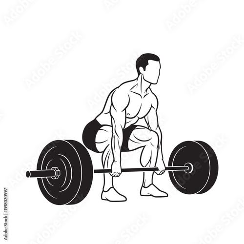 Athlete performing a heavy barbell deadlift, demonstrating strength and power in a gym setting.