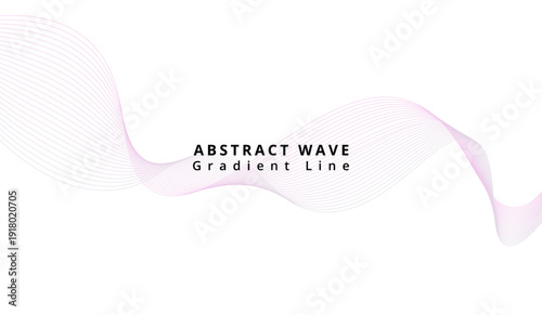 A vibrant abstract wave with a gradient line on a white background