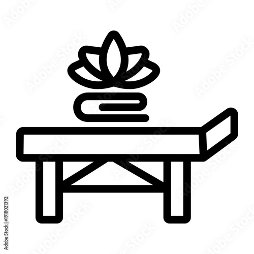 Spa massage bed Line Icon