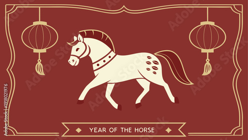 Cute cartoon holiday animals winter illustration with dog horse and reindeer design