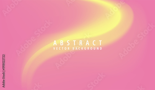 A vibrant abstract vector background with a bright yellow swirl on a pink surface