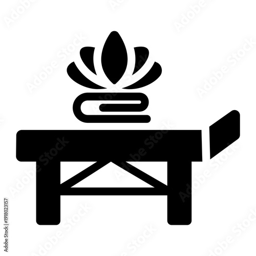 Spa massage bed Solid icon