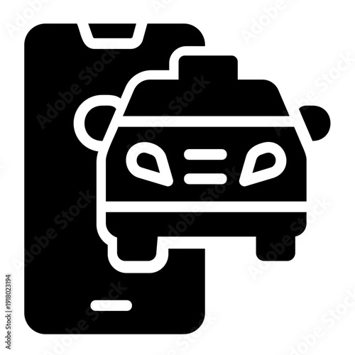 Taxi booking Solid icon