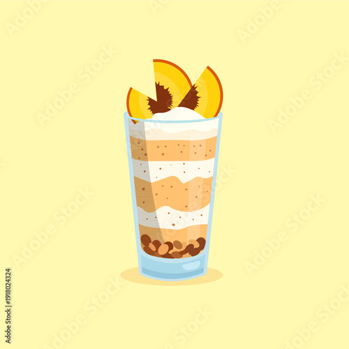 Peach Yogurt Parfait with Creamy Layers and Crunchy Granola