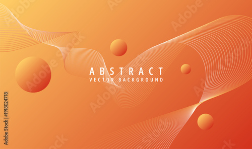 An abstract vector background with a vibrant orange gradient and geometric shapes
