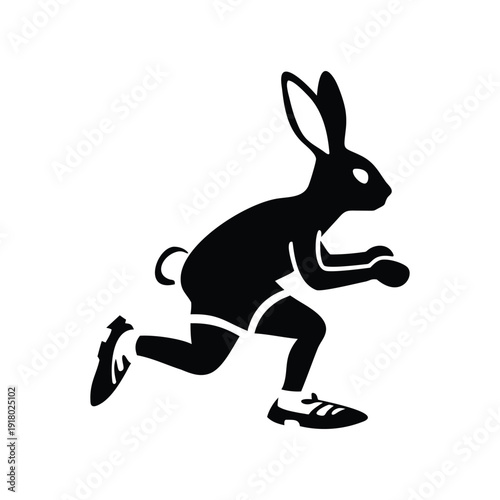 Rabbit Running Illustration Showing Movement and Play