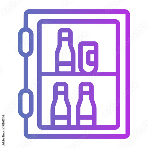 Minibar drink Line Gradient Icon
