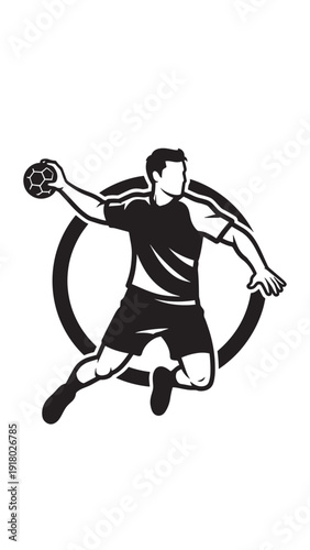 Silhouette of a weightlifter in action lifting a barbell, dynamic sports icon.