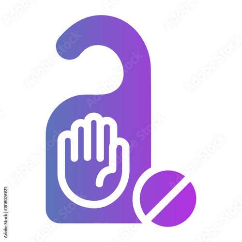 Do Not Disturb Line Gradient Icon