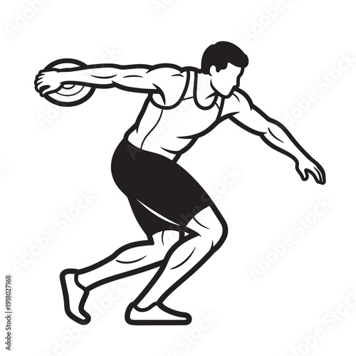 Athlete preparing to throw a circular ring in a dynamic sports drill.