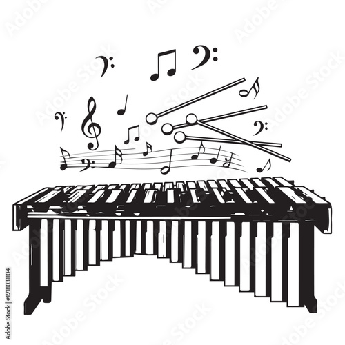 Xylophone Overtones Soar Above Mallets and Wooden Bars in a Melodic Display.