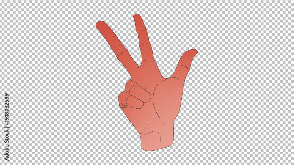 Obraz premium Three Fingers Hand PNG Transparent Number 3 Counting Clipart