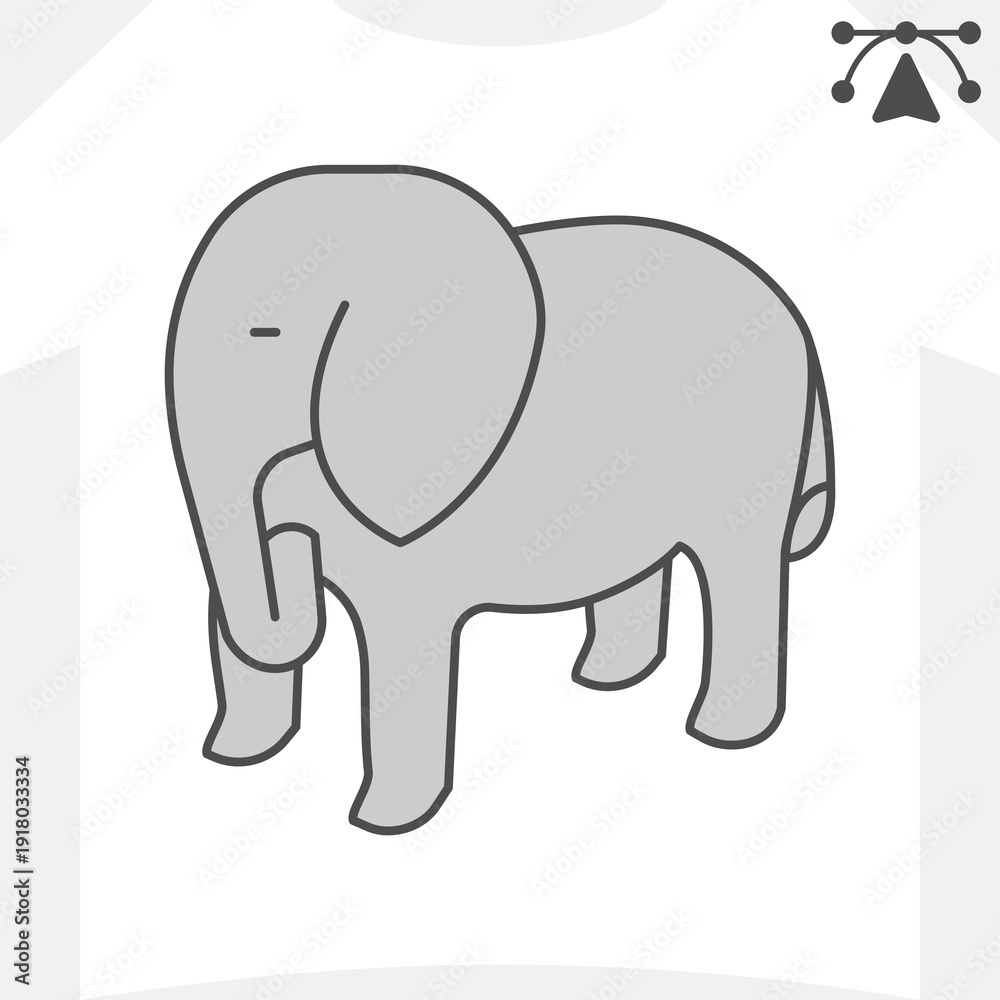 Fototapeta premium African elephant isometric icon, wildlife and zoology concept. Vector graphics. Animal sign and editable stroke, outline style icon for mobile or web design.