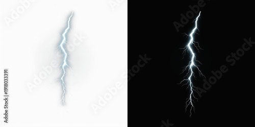 Fotografie White lightning arcs flash across the night, radiating electricity, light, and energy