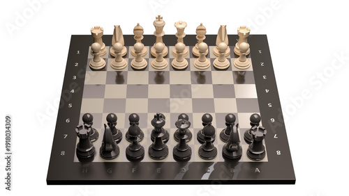Bild auf Leinwand Chess pieces on the board in the starting position