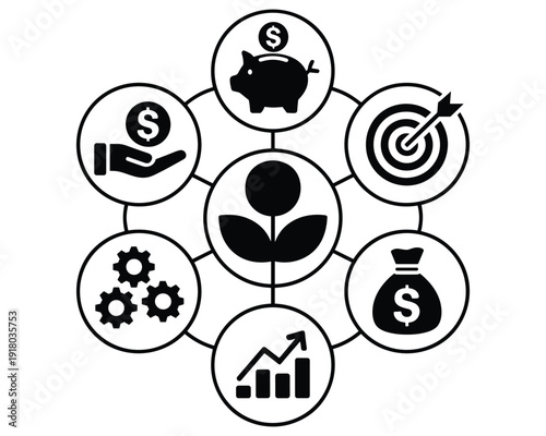 Business growth and financial success concept 