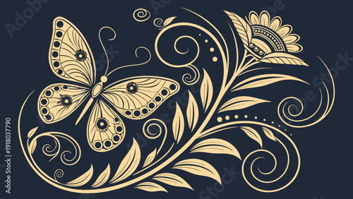 black and white butterfly