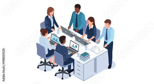 Group of Business Professionals Working Together.