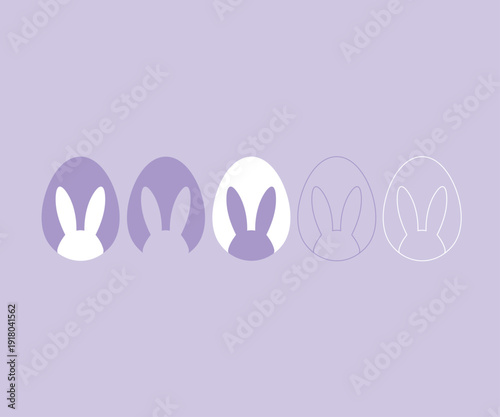 Wallpaper Mural Minimal pastel Easter background with repeating bunny ears pattern Torontodigital.ca