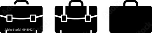Modern briefcase icons for business and travel