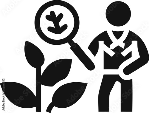 Agricultural Scientist Inspecting Plant Growth for Research and Development Purposes