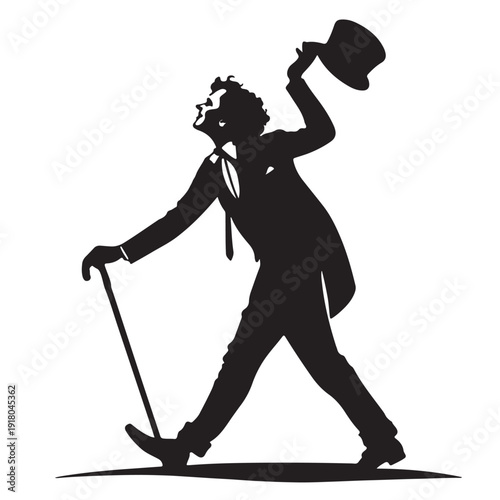 Black silhouette vector illustration of a fashion photographer with a camera and people including a golf player and music artist