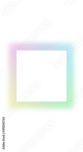 Rectangular white space is framed by a soft, colorful light gradient on a pure white background