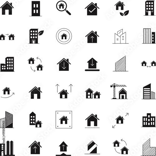 real estate icons set