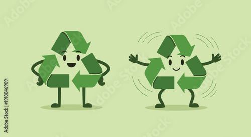 Recycling Symbols Dancing with Joy and Energy.