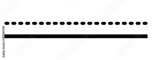 Collection of black solid and dashed horizontal lines with rounded ends and square corners on checkered background design Vector illustration.