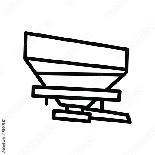 A simple illustration of a feed hopper attached to a livestock feeder