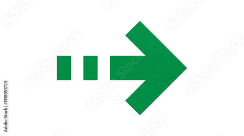 A green arrow pointing to the right on a white background