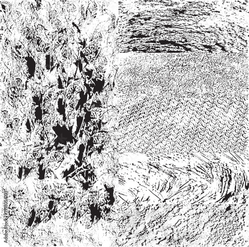 Wallpaper Mural Black and white vector pattern of chaotic pencil scribbles and lines. Background template. Hand drawn illustration. EPS10. Torontodigital.ca