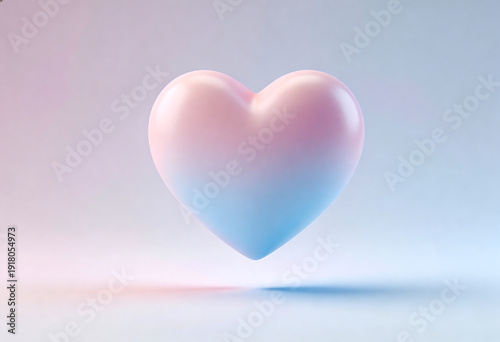 3D Render of a Heart in Pink and Blue Gradient