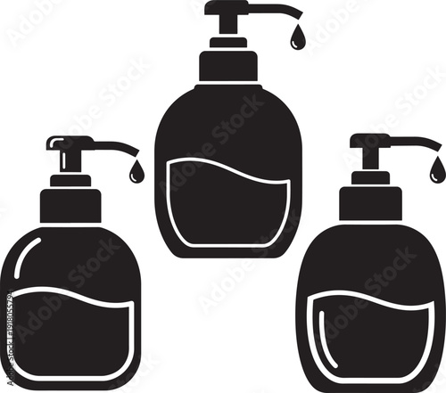 Soap dispenser silhouette hygiene product cleanliness