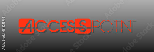 Testo ACCESS POINT con font variabile e sfondo colorato