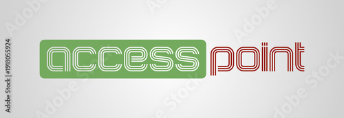 Testo ACCESS POINT con font variabile e sfondo colorato