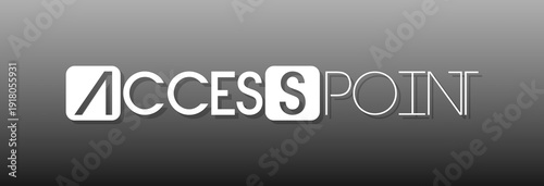 Testo ACCESS POINT con font variabile e sfondo colorato