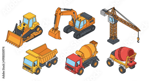 Construction Equipment Vehicles Machines Heavy Machinery.