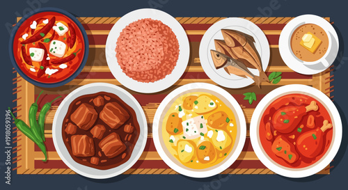 Delicious Assortment of Traditional Filipino Dishes